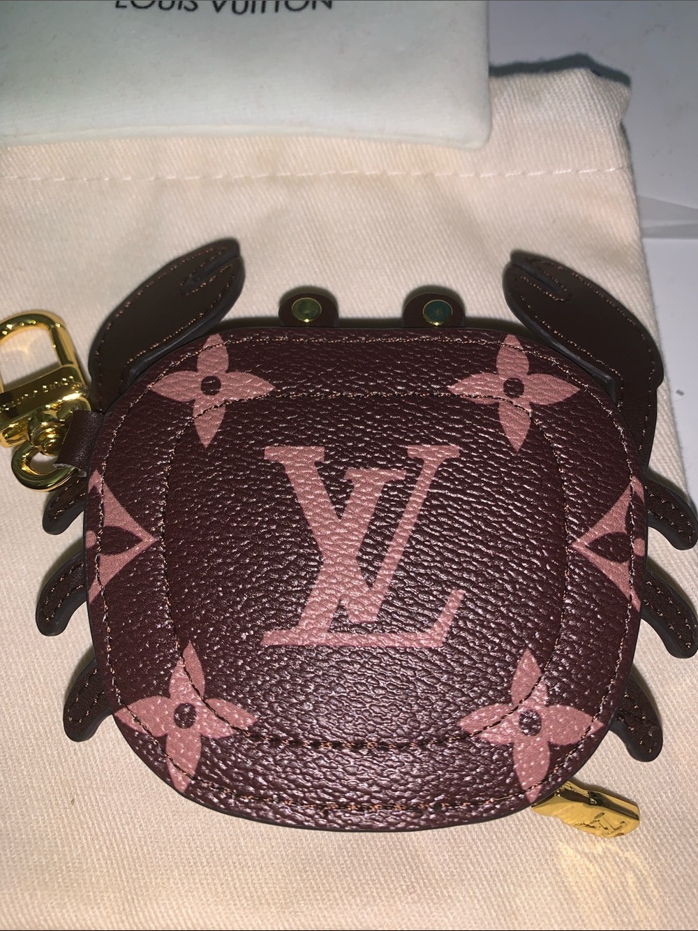monogram Crab bag/purse charm keychain Pouch - Picture 4 of 7